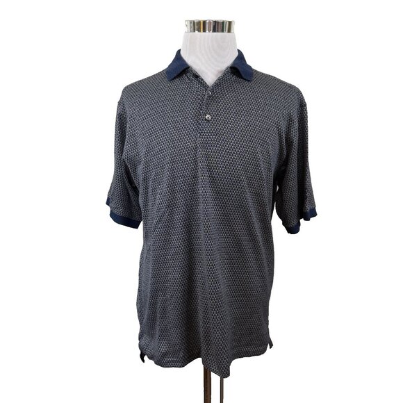 Vtg Callaway 60s Two Ply Mercerized Cotton Blue Golf Polo Shirt Mens L Large - Picture 1 of 7